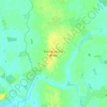 Foston on the Wolds topographic map, elevation, terrain