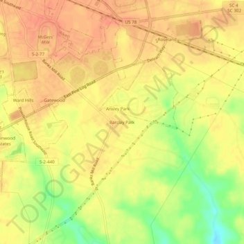 Barclay Park topographic map, elevation, terrain
