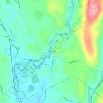Bondsville topographic map, elevation, terrain