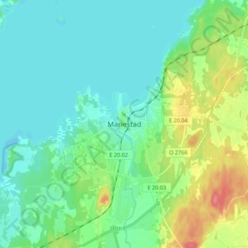Mariestad topographic map, elevation, terrain