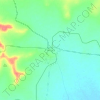Pandare topographic map, elevation, terrain