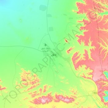 `Ataq topographic map, elevation, terrain