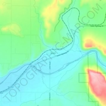 Austin topographic map, elevation, terrain