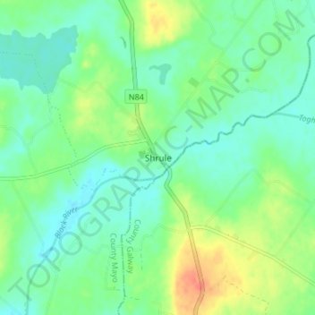 Shrule topographic map, elevation, terrain