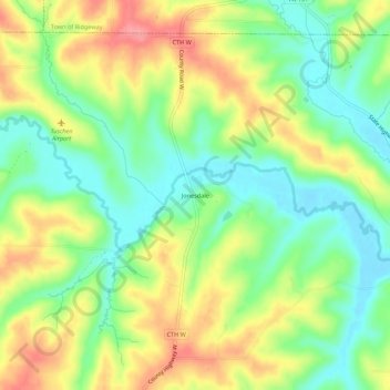 Jonesdale topographic map, elevation, terrain