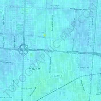 Bonnabel Place topographic map, elevation, terrain