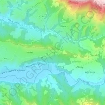 La Conque topographic map, elevation, terrain