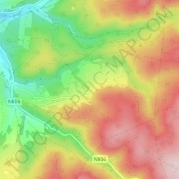 Hoursinne topographic map, elevation, terrain