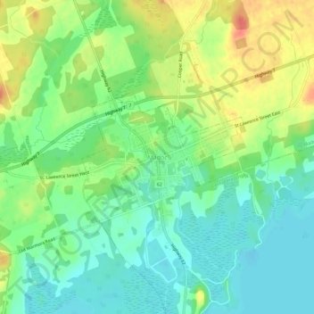 Madoc topographic map, elevation, terrain