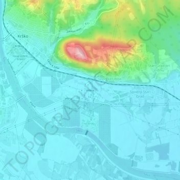 Vrbina topographic map, elevation, terrain