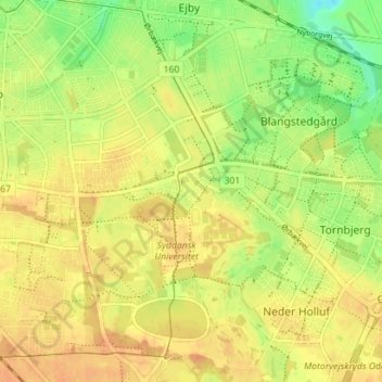 Cortex Park topographic map, elevation, terrain