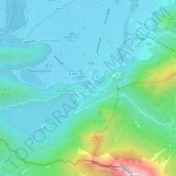 Hohenschwangau topographic map, elevation, terrain