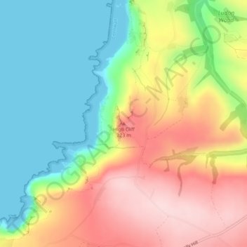 High Cliff topographic map, elevation, terrain