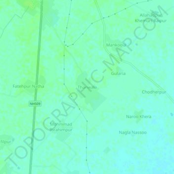 Thanwala topographic map, elevation, terrain