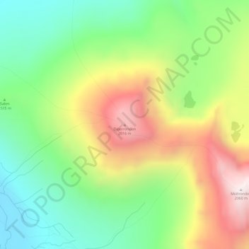 Digerronden topographic map, elevation, terrain