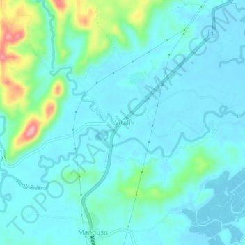Vitali topographic map, elevation, terrain