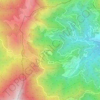 Stoppia Nova topographic map, elevation, terrain