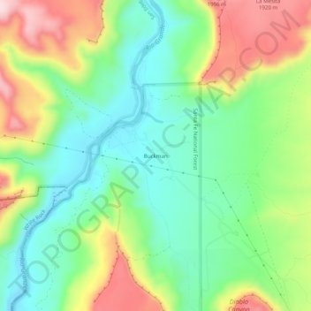 Buckman topographic map, elevation, terrain