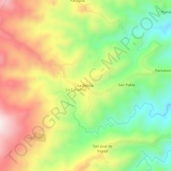 La Delicia topographic map, elevation, terrain