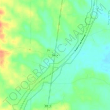 Dancy topographic map, elevation, terrain