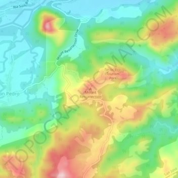 Monasterio de Tarlac topographic map, elevation, terrain