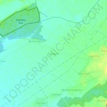 Paragpur topographic map, elevation, terrain