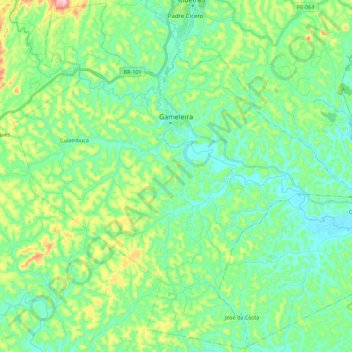 Gameleira topographic map, elevation, terrain