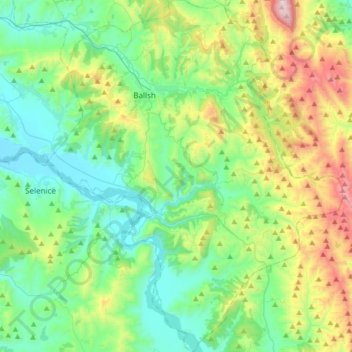 Bashkia Mallakastër topographic map, elevation, terrain