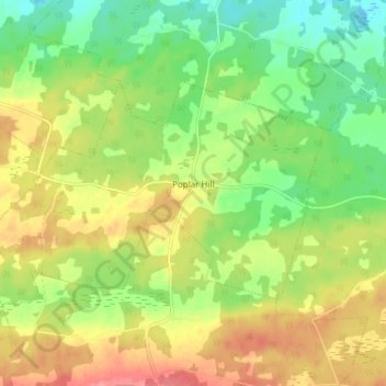 Poplar Hill topographic map, elevation, terrain