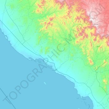 Al Lith topographic map, elevation, terrain