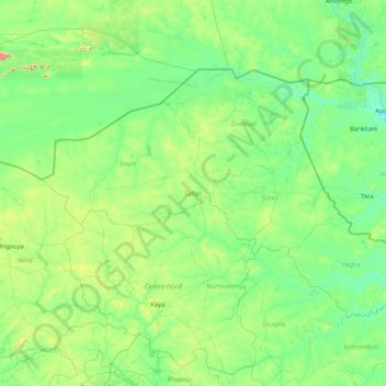 Sahel topographic map, elevation, terrain
