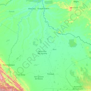 Mamore River topographic map, elevation, terrain