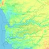 The Gambia topographic map, elevation, terrain