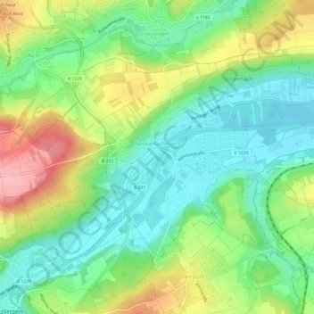 Neckartailfingen topographic map, elevation, terrain