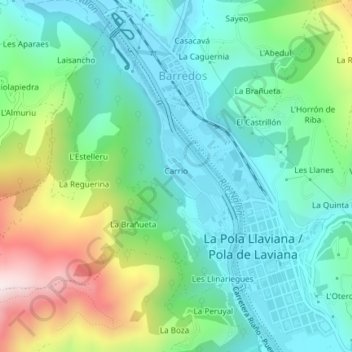Carrio topographic map, elevation, terrain