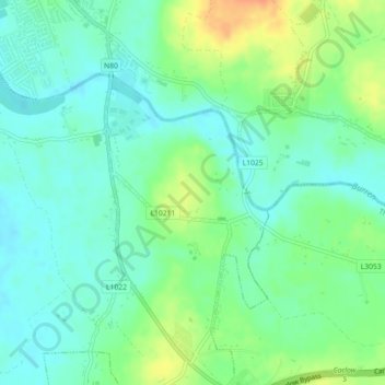 Staplestown topographic map, elevation, terrain