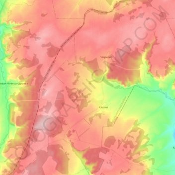 Ключевское сельское поселение topographic map, elevation, terrain