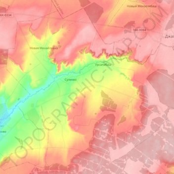 Сулеевское сельское поселение topographic map, elevation, terrain