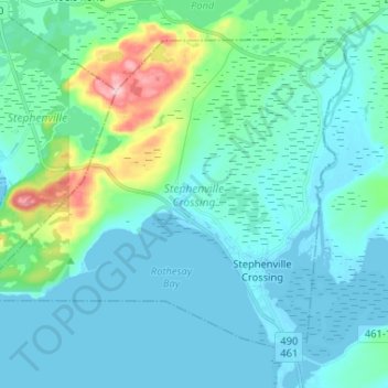 Stephenville Crossing topographic map, elevation, terrain