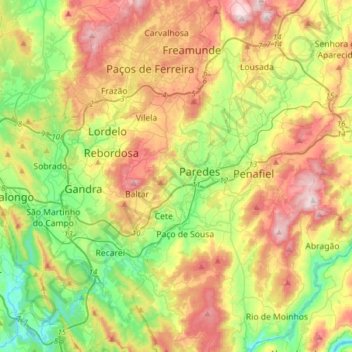 Rio Sousa topographic map, elevation, terrain