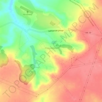 Нечаевка topographic map, elevation, terrain