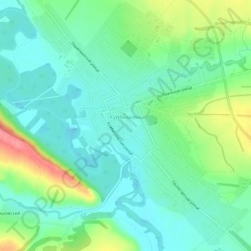 Куйбышево topographic map, elevation, terrain