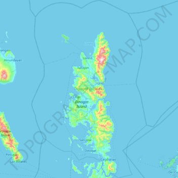 Dinagat Islands topographic map, elevation, terrain
