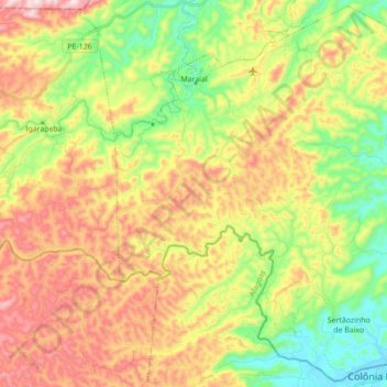 Maraial topographic map, elevation, terrain