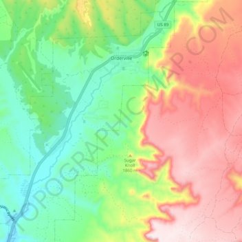 Orderville topographic map, elevation, terrain