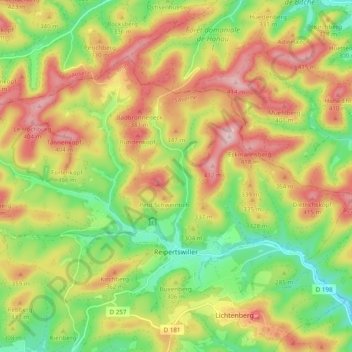 Reipertswiller topographic map, elevation, terrain