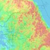 Gangwon State topographic map, elevation, terrain