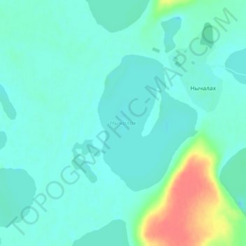 Нычалах topographic map, elevation, terrain