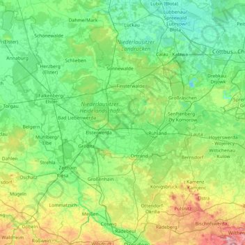 Schwarze Elster topographic map, elevation, terrain