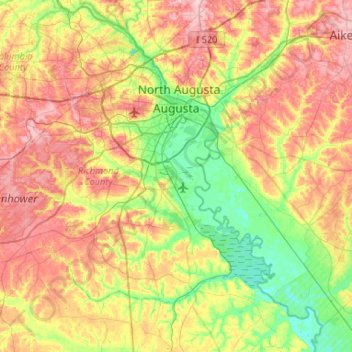 Augusta topographic map, elevation, terrain